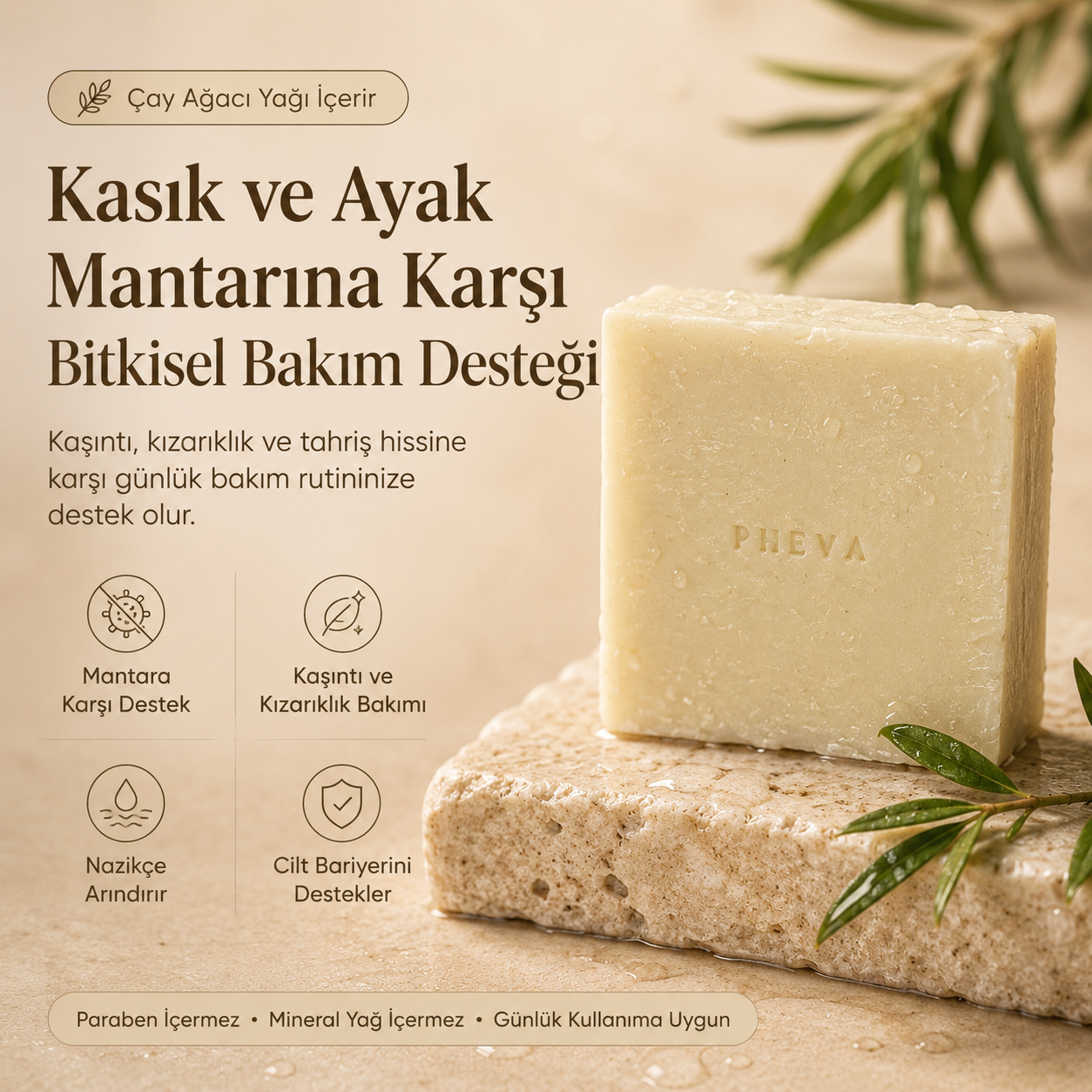 Pheva I Çay Ağacı Sabunu – Arındırıcı & Mantar Karşıtı Bakım