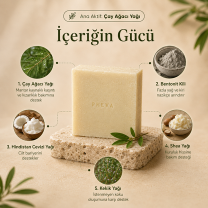 Pheva I Çay Ağacı Sabunu – Arındırıcı & Mantar Karşıtı Bakım